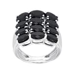 Pearlz Ocean Black Spinel Triple Row Ring
