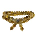 Pearlz Ocean Golden Tiger Eye Triple Strand Wrap Stretch Bead Bracelet Charm Fashion Jewelry for Women