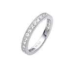 Pearlz Ocean Sterling Silver White Topaz Eternity Band Ring - Unisex, Stackable Design