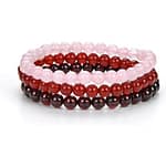 Pearlz Ocean Unisex Multi Color Gemstone Stackable Bracelet Set of 3 Beaded Stretch Bracelets Gifts for Women Teens Men