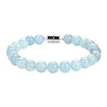 Pearlz Ocean Natural Healing Gemstone Round 8mm Crystal Bead 8 Inch Long Handmade Bracelet 925 Sterling Silver for Women Girls
