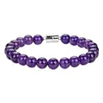 Pearlz Ocean Natural Healing Gemstone Round 8mm Crystal Bead 8 Inch Long Handmade Bracelet 925 Sterling Silver for Women Girls