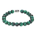 Pearlz Ocean Natural Healing Gemstone Round 8mm Crystal Bead 8 Inch Long Handmade Bracelet 925 Sterling Silver for Women Girls