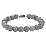 Pearlz Ocean Natural Healing Gemstone Round 8mm Crystal Bead 8 Inch Long Handmade Bracelet 925 Sterling Silver for Women Girls