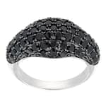 Pearlz Ocean Ladies Black Spinel Cocktail Ring – 925 Sterling Silver Rhodium Plated – Bold 7.11g Statement Jewelry – Radiant and Refined Design