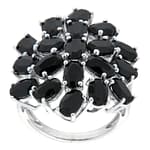 Pearlz Ocean Women’s Natural Black Spinel Ring – Oval 4x6mm Gemstone – 925 Sterling Silver Cocktail Ring, Rhodium-Plated – Bold & Elegant Gift Jewelry