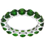 Pearlz Ocean Chrome Diopside Eternity Ring – 16 Round-Cut 4mm Natural Green Gemstones in 925 Sterling Silver Band for Women