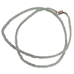 Pearlz Ocean Aquamarine Necklace for Women – 18" Natural Faceted Rondelle Beads Jewelry in 925 Sterling Silver, Calming & Lightweight Design