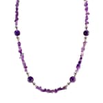 Pearlz Ocean Amethyst Crystal Necklace for Women – 21" Natural Beaded Gemstone Jewelry in 925 Sterling Silver, Chakra Healing, Calming & Stylish Design