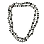 Pearlz Ocean Ladies 36" White & Smoky Quartz Necklace – Knotted Round Beads – Natural Stone Gift Jewelry – Elegant, Versatile Design for Women