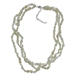 Pearlz Ocean Natural Moonstone Necklace – 3-Line Knotted 20–22" Oval Nugget Gemstone Jewelry in 925 Sterling Silver, Elegant, Balancing & Hypoallergenic