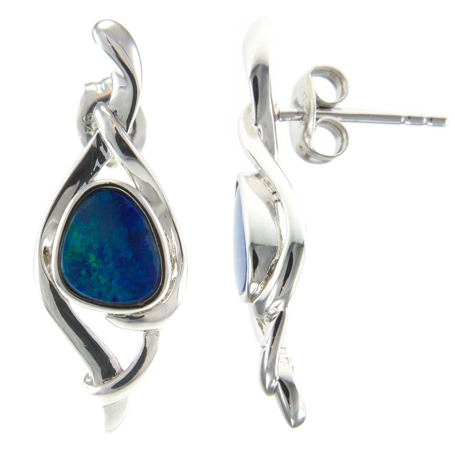 GGL Sterling Silver Boulder Opal EarRings