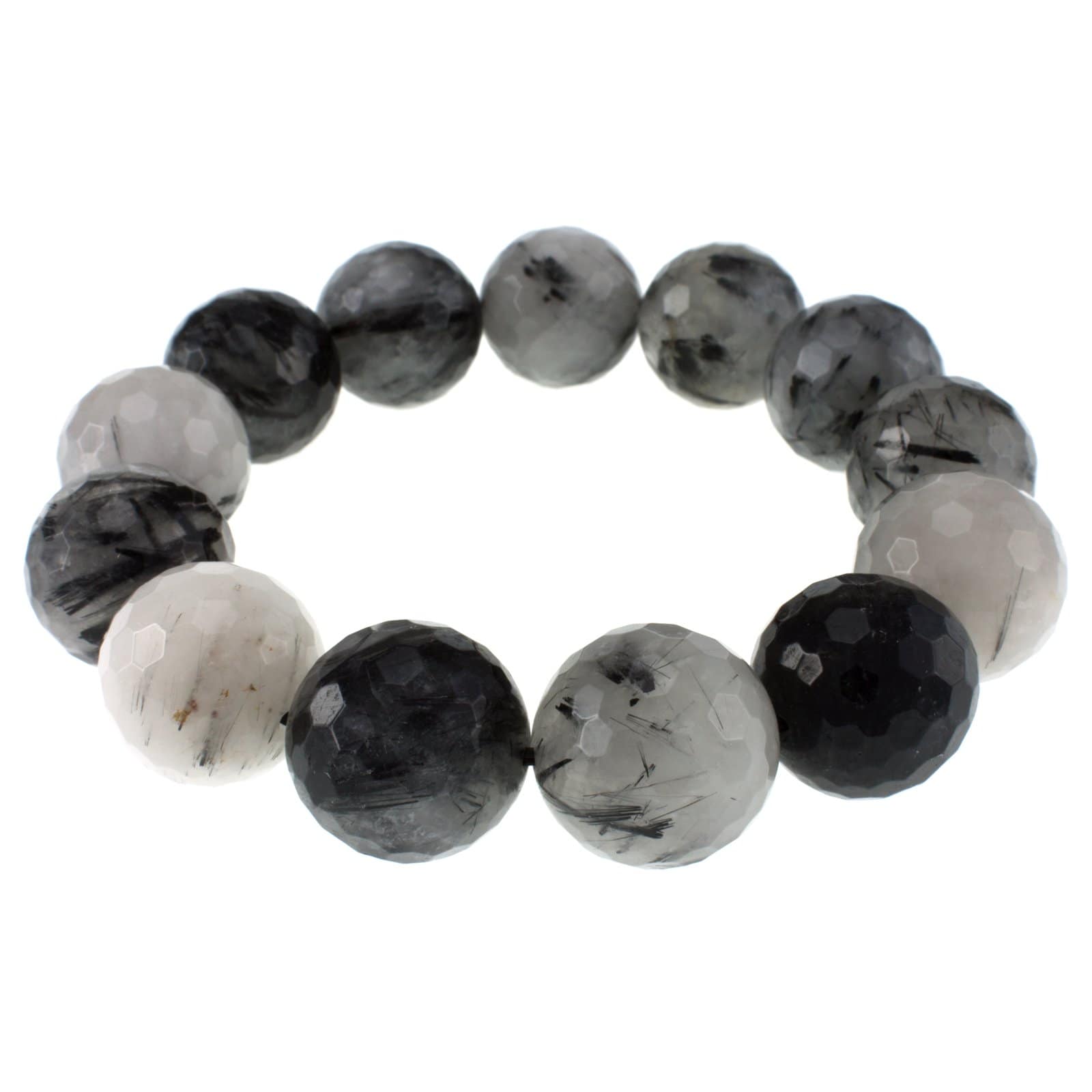 Pearlz Ocean Black Rutilated Quartz Stretch Bracelet