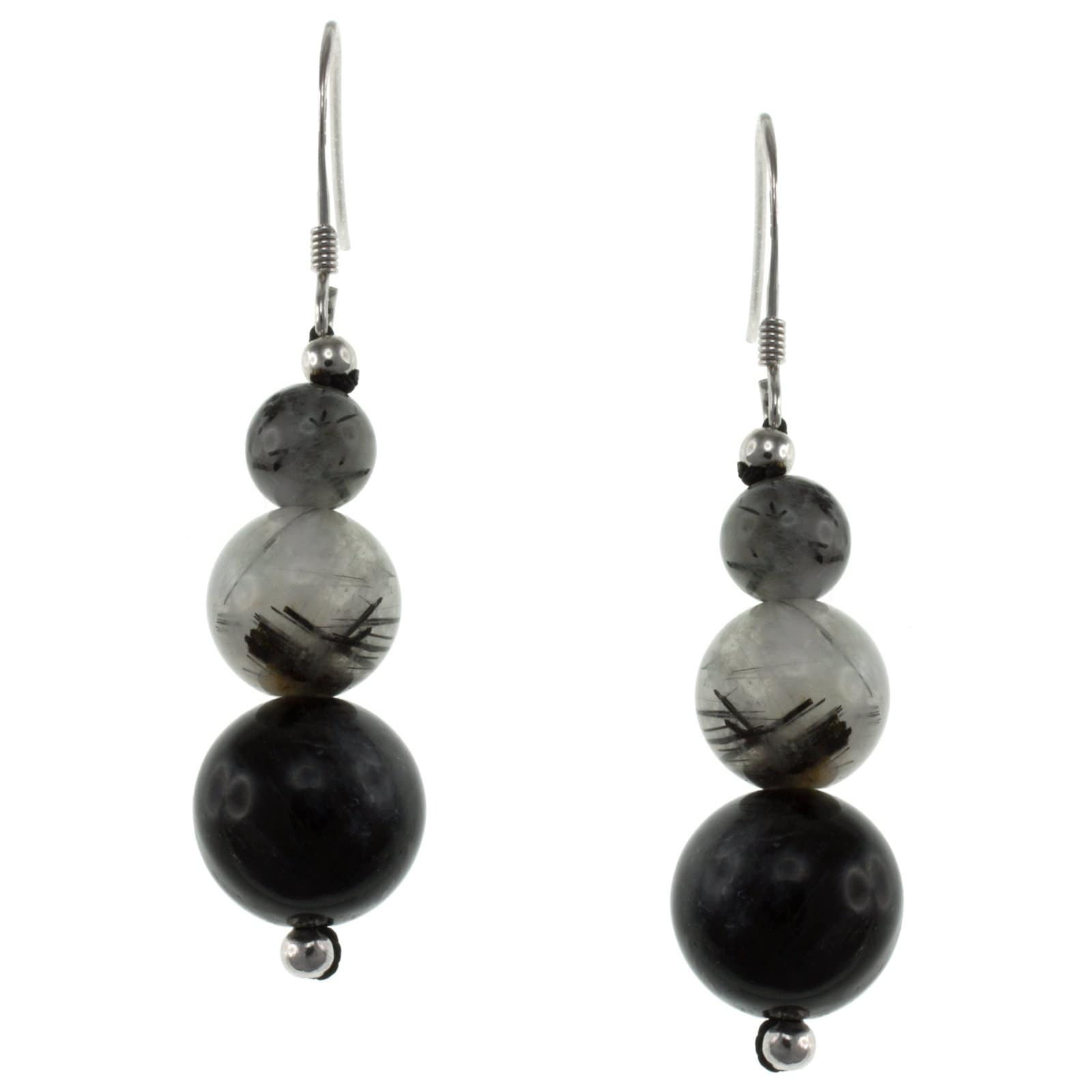Pearlz Ocean Black Rutilated Quartz Journey EarRings