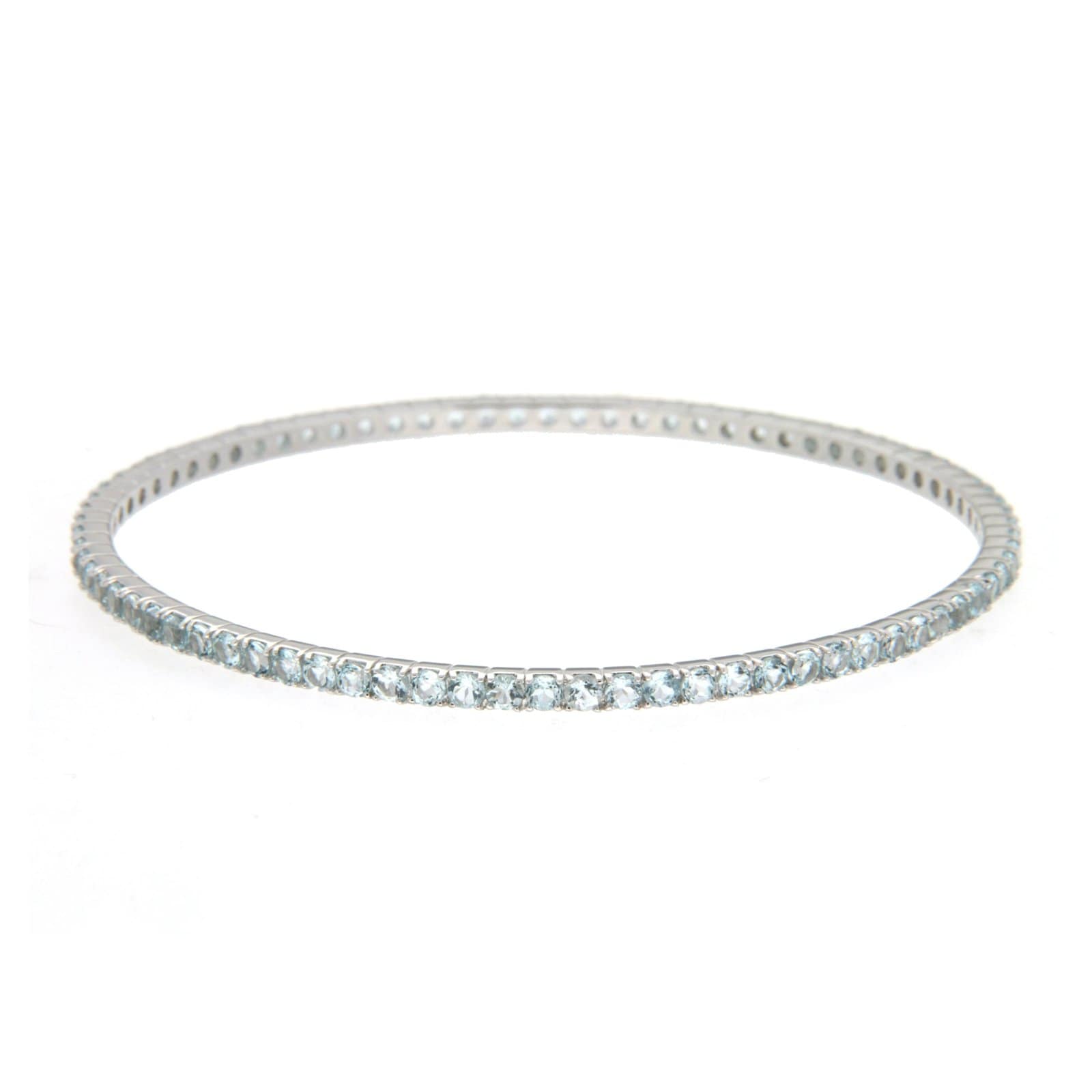 GGL Sterling Silver White Topaz Bangle