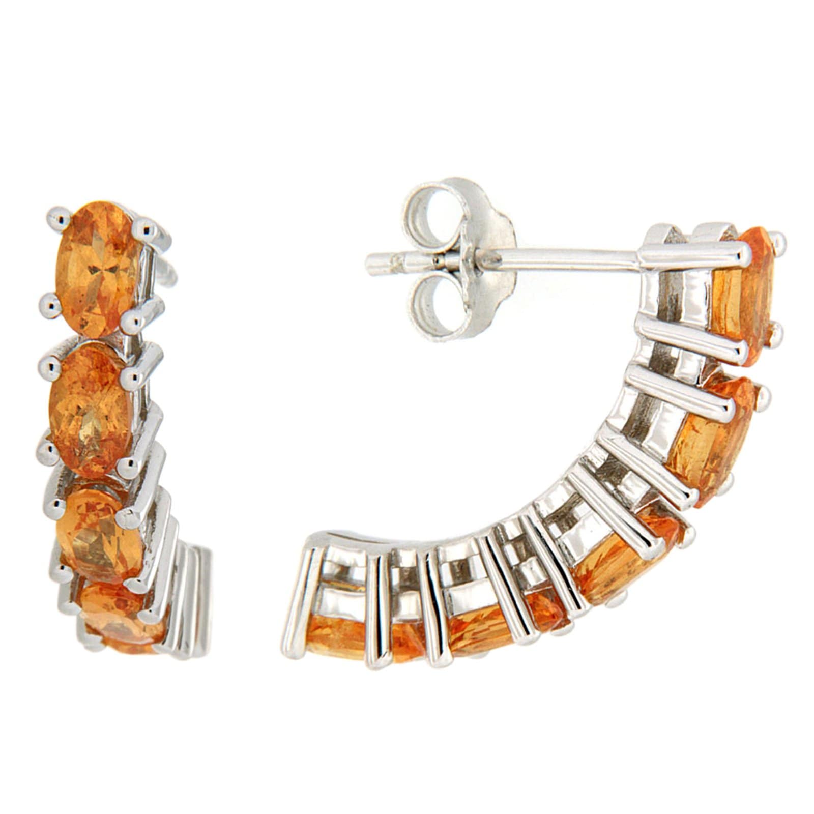 GGL Sterling Silver Spessartite Garnet EarRings