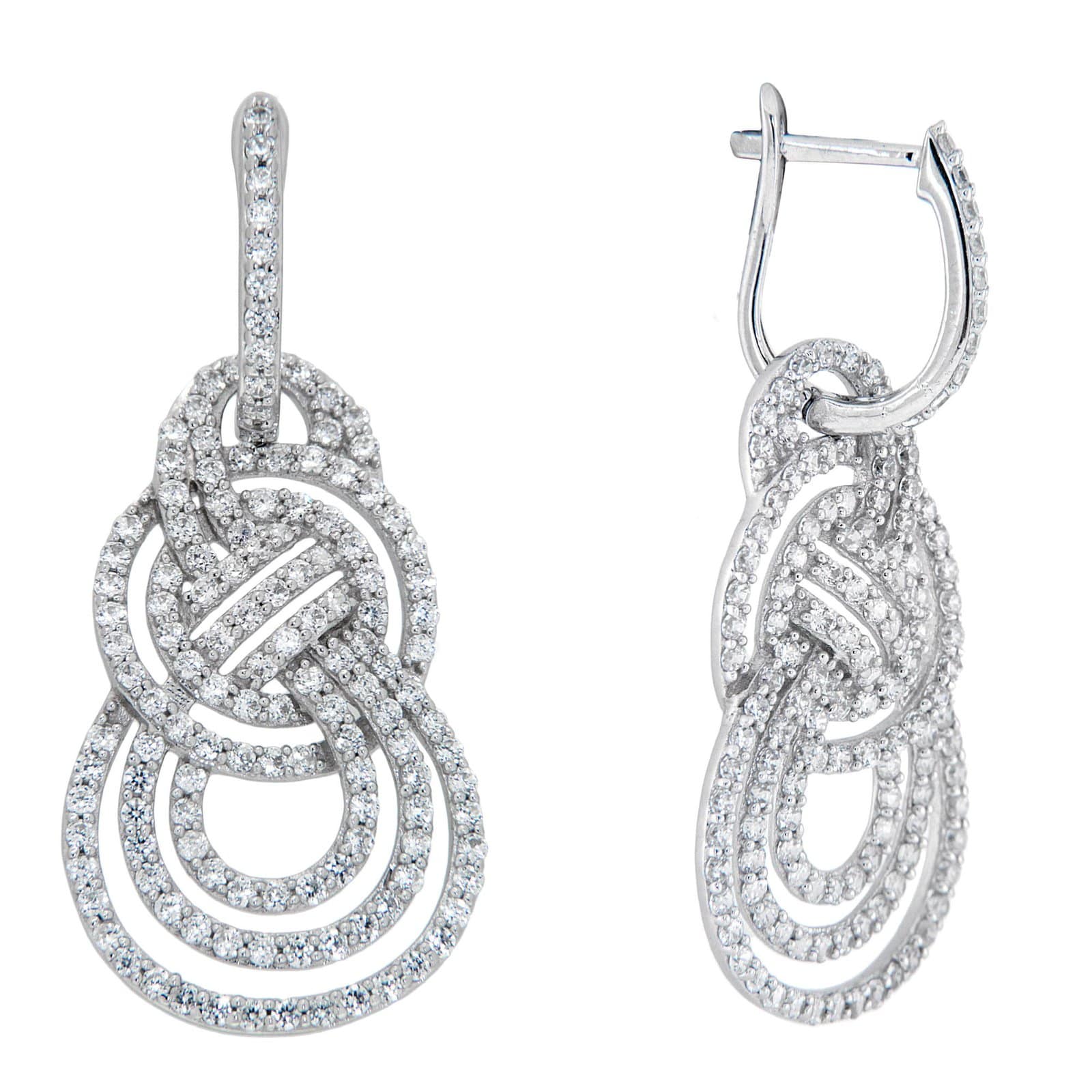 GGL Sterling Silver White Zircon EarRings