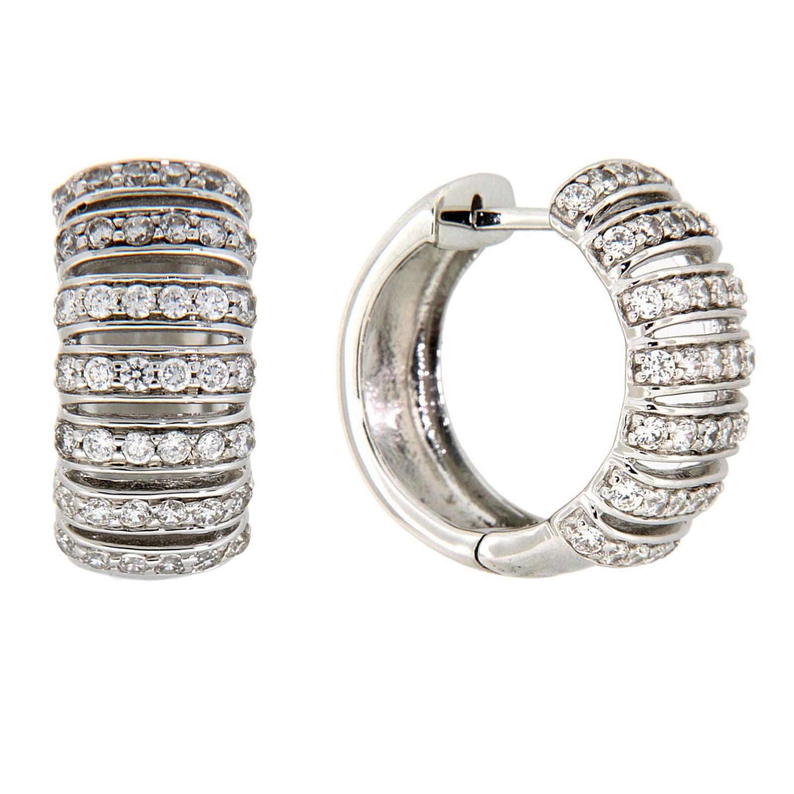 GGL Sterling Silver White Zircon EarRings