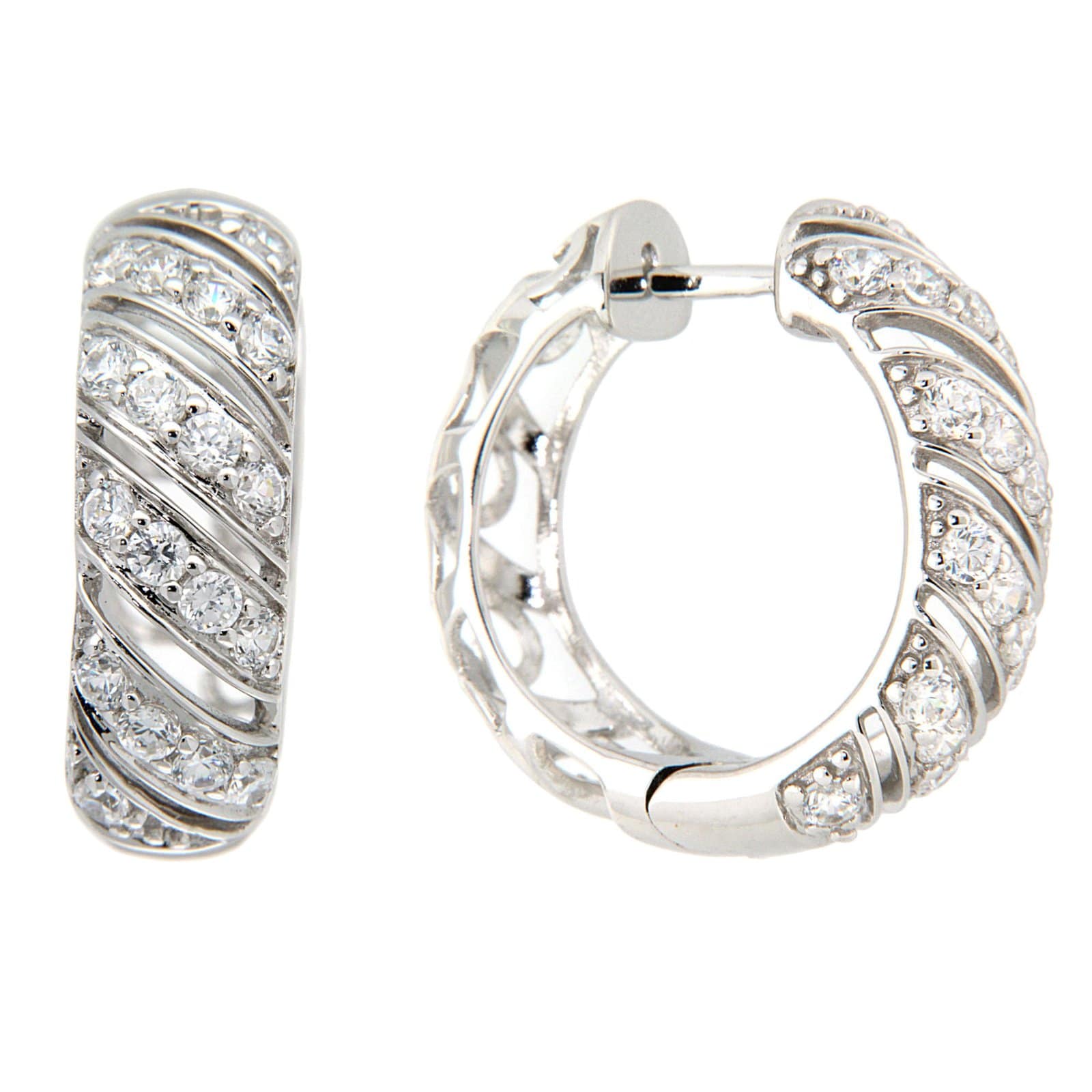 GGL Sterling Silver White Zircon EarRings
