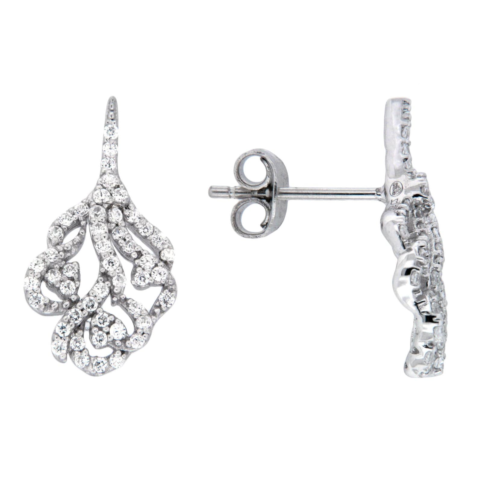 GGL Sterling Silver White Zircon EarRings