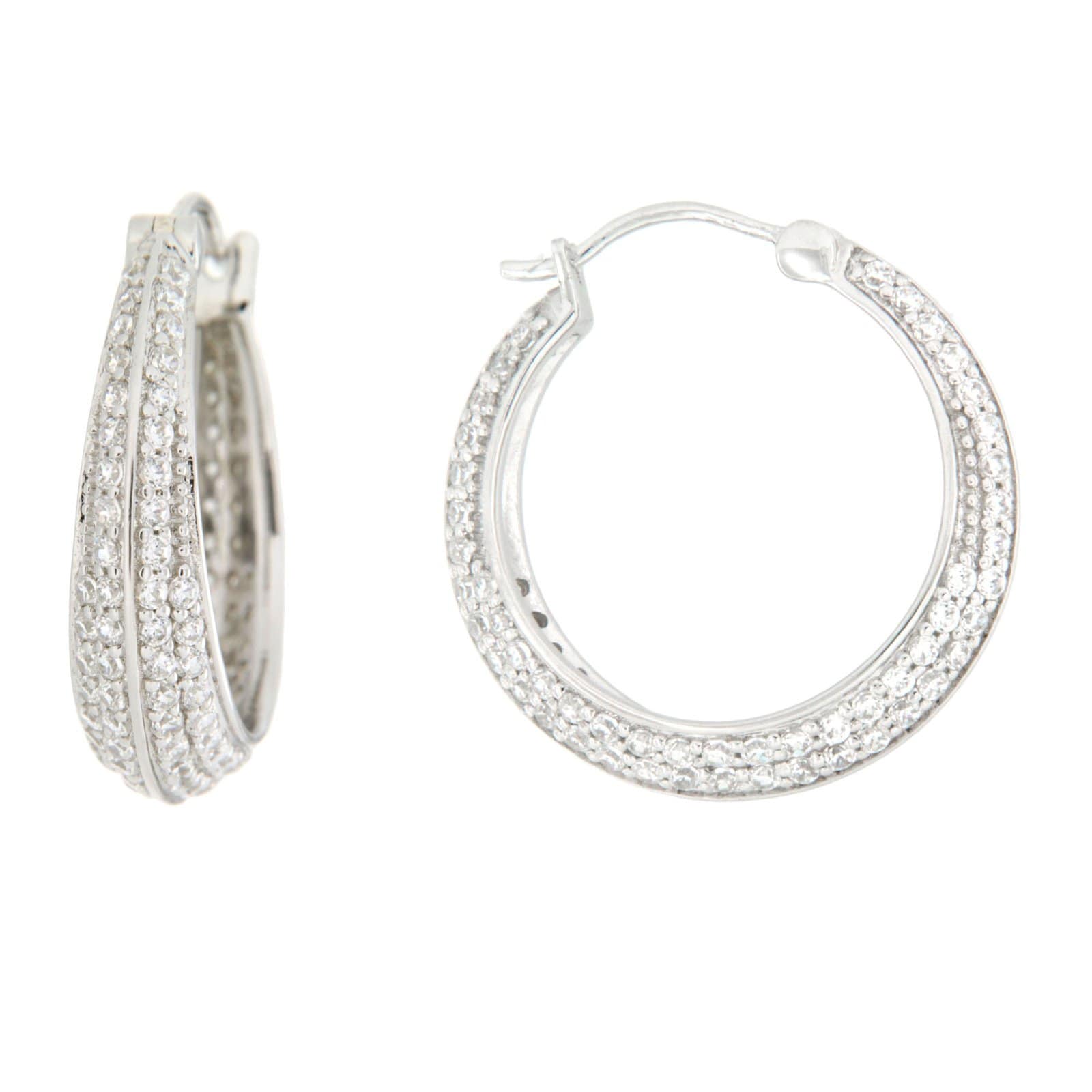 GGL Sterling Silver White Zircon EarRings