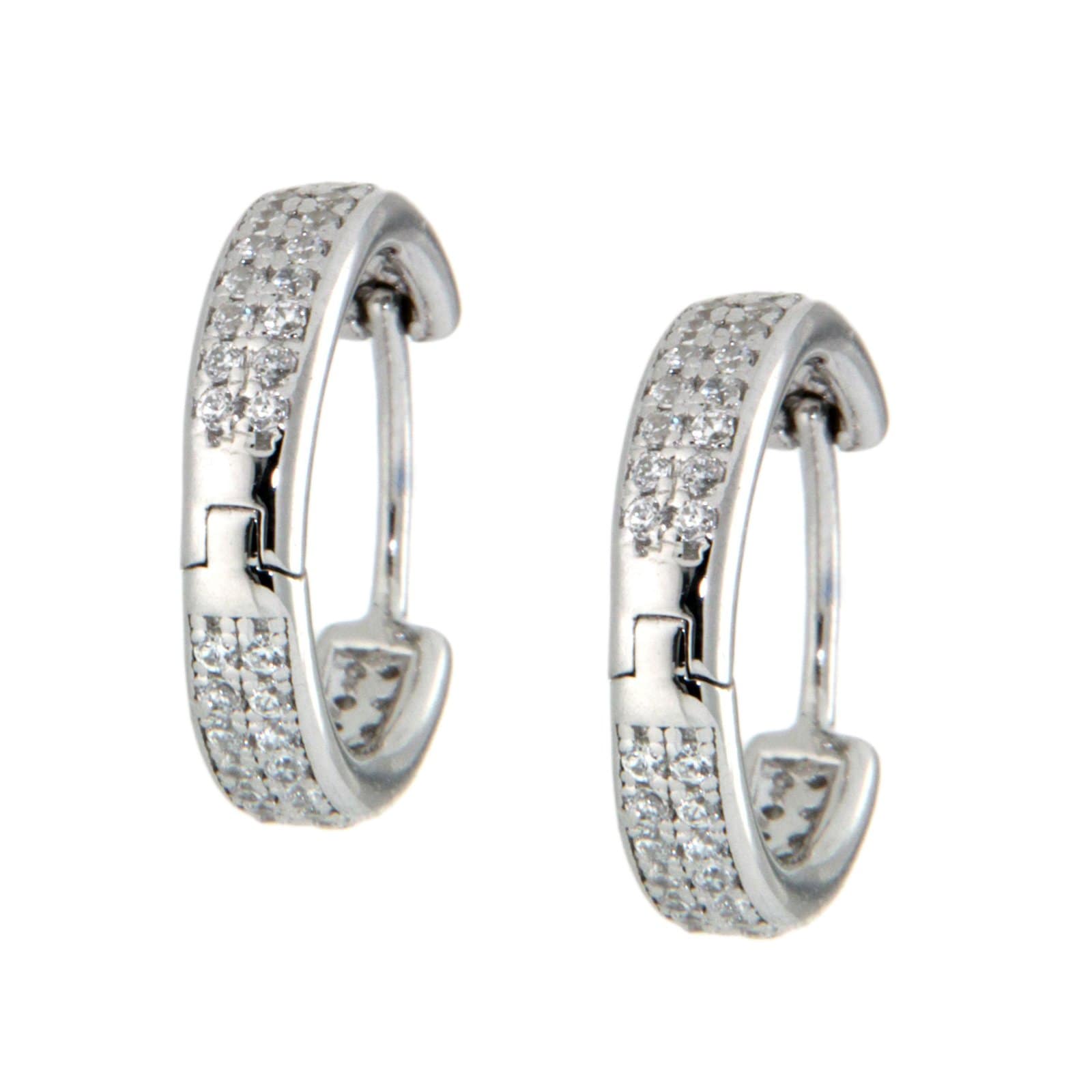 GGL Sterling Silver White Zircon EarRings