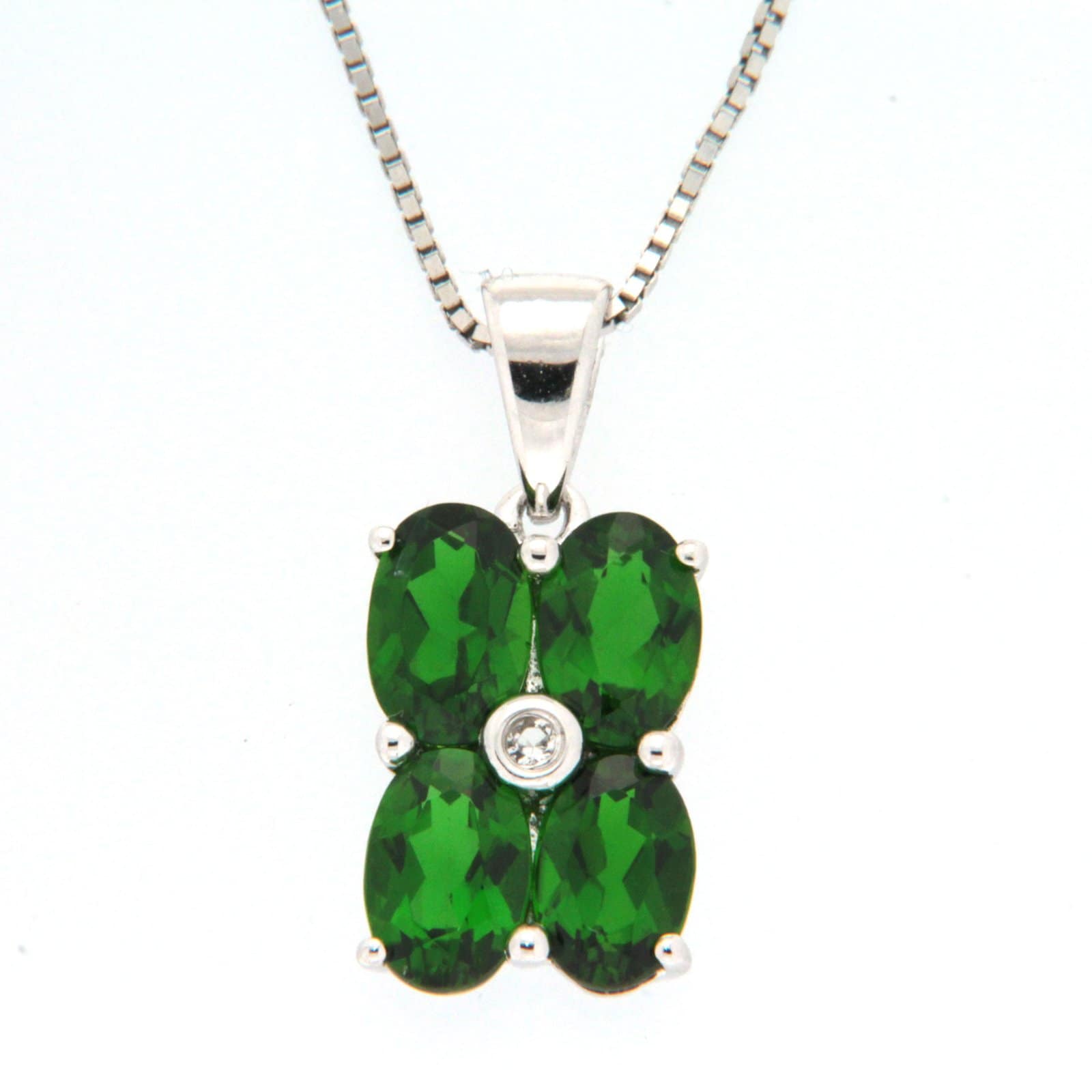 GGL Sterling Silver Chrome Diopside Pendant