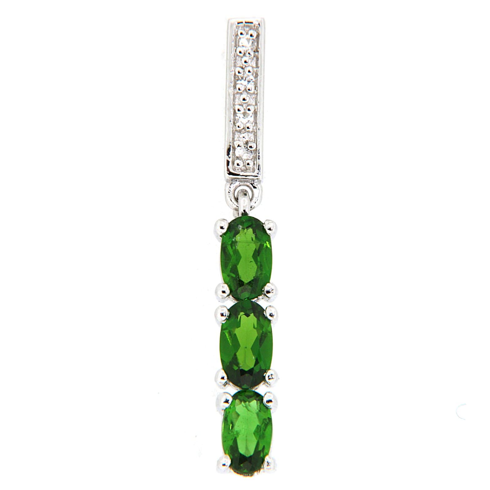 GGL Sterling Silver Chrome Diopside Pendant