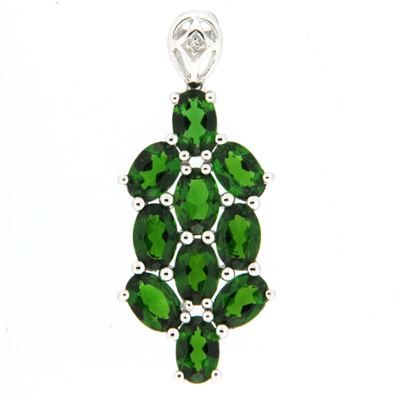 GGL Sterling Silver Chrome Diopside Pendant