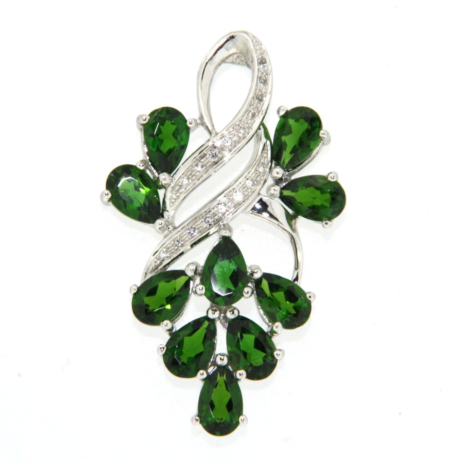 GGL Sterling Silver Chrome Diopside Pendant