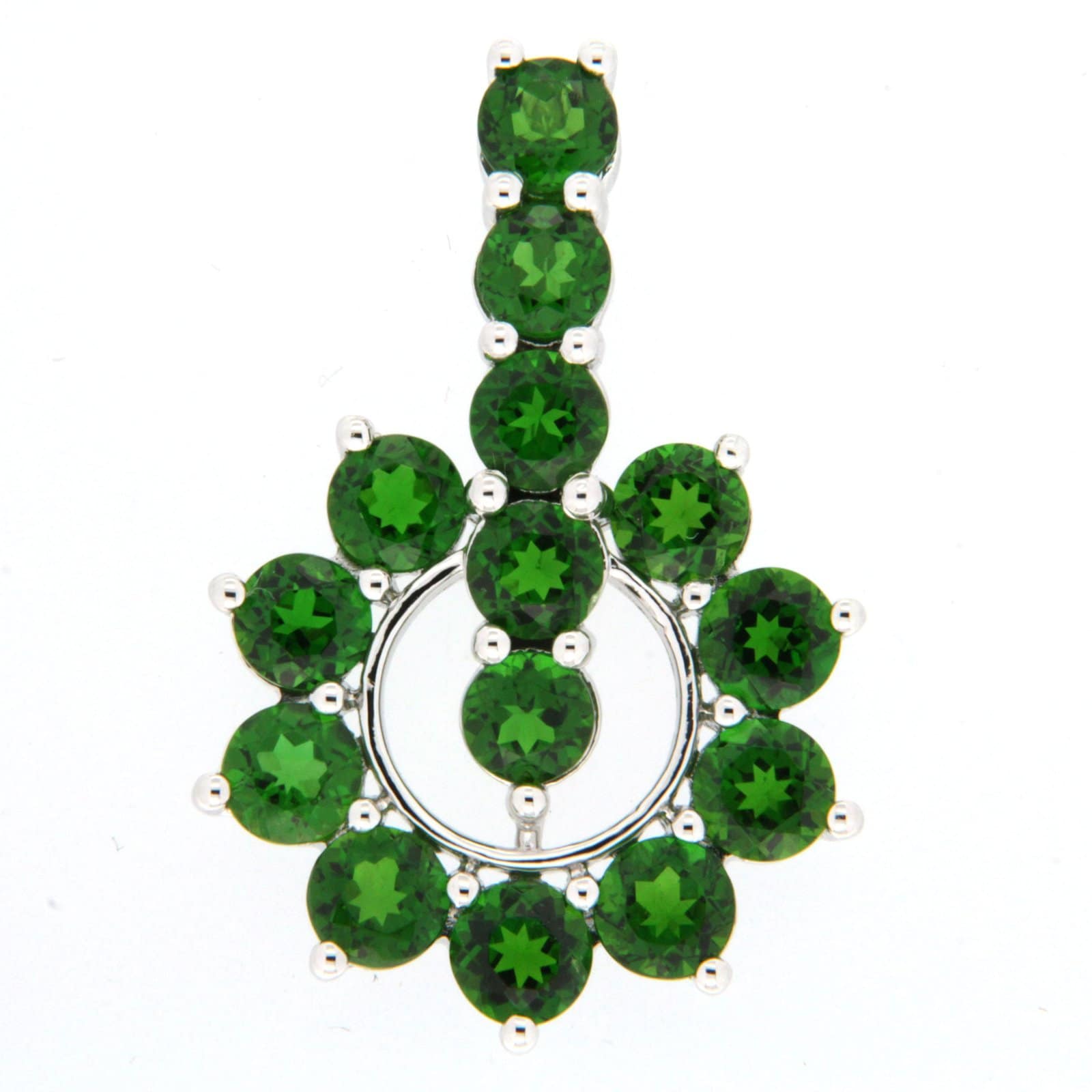 GGL Sterling Silver Chrome Diopside Pendant