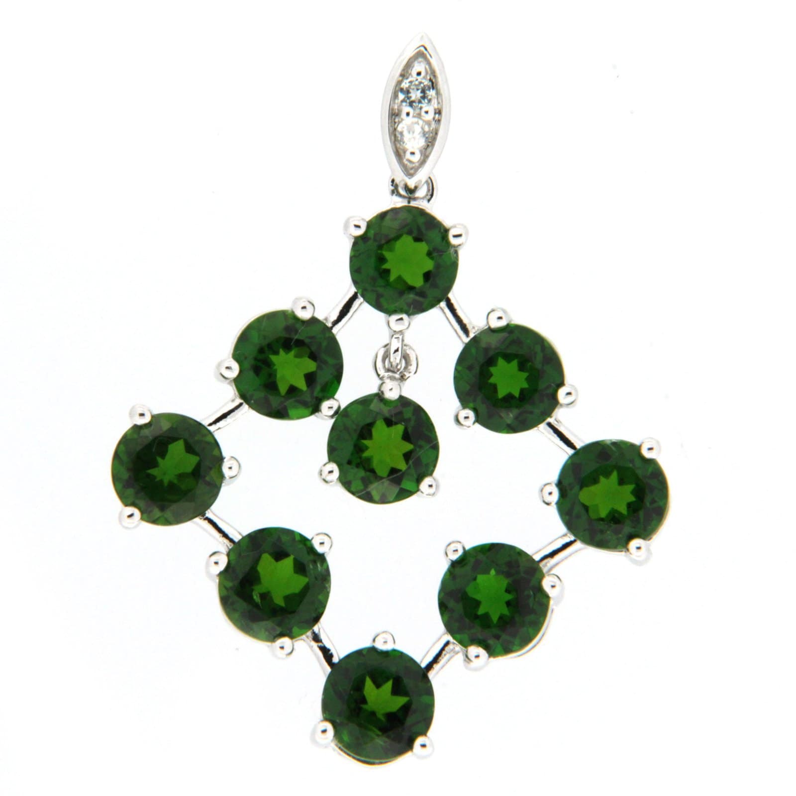 GGL Sterling Silver Chrome Diopside Pendant