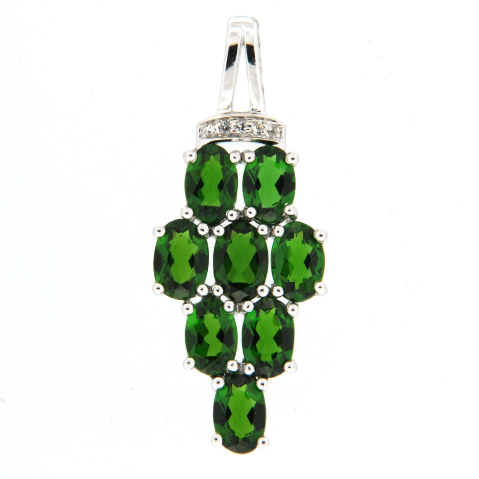 GGL Sterling Silver Chrome Diopside Pendant