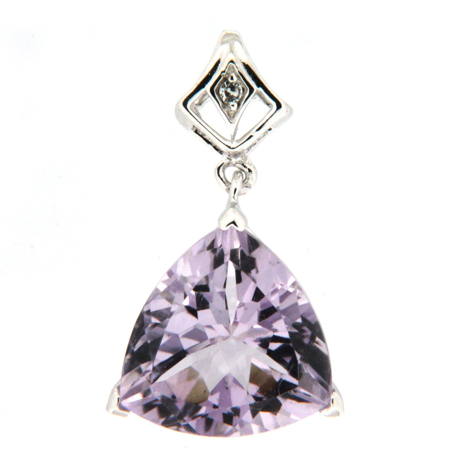 GGL Sterling Silver Rose De France Amethyst Pendant