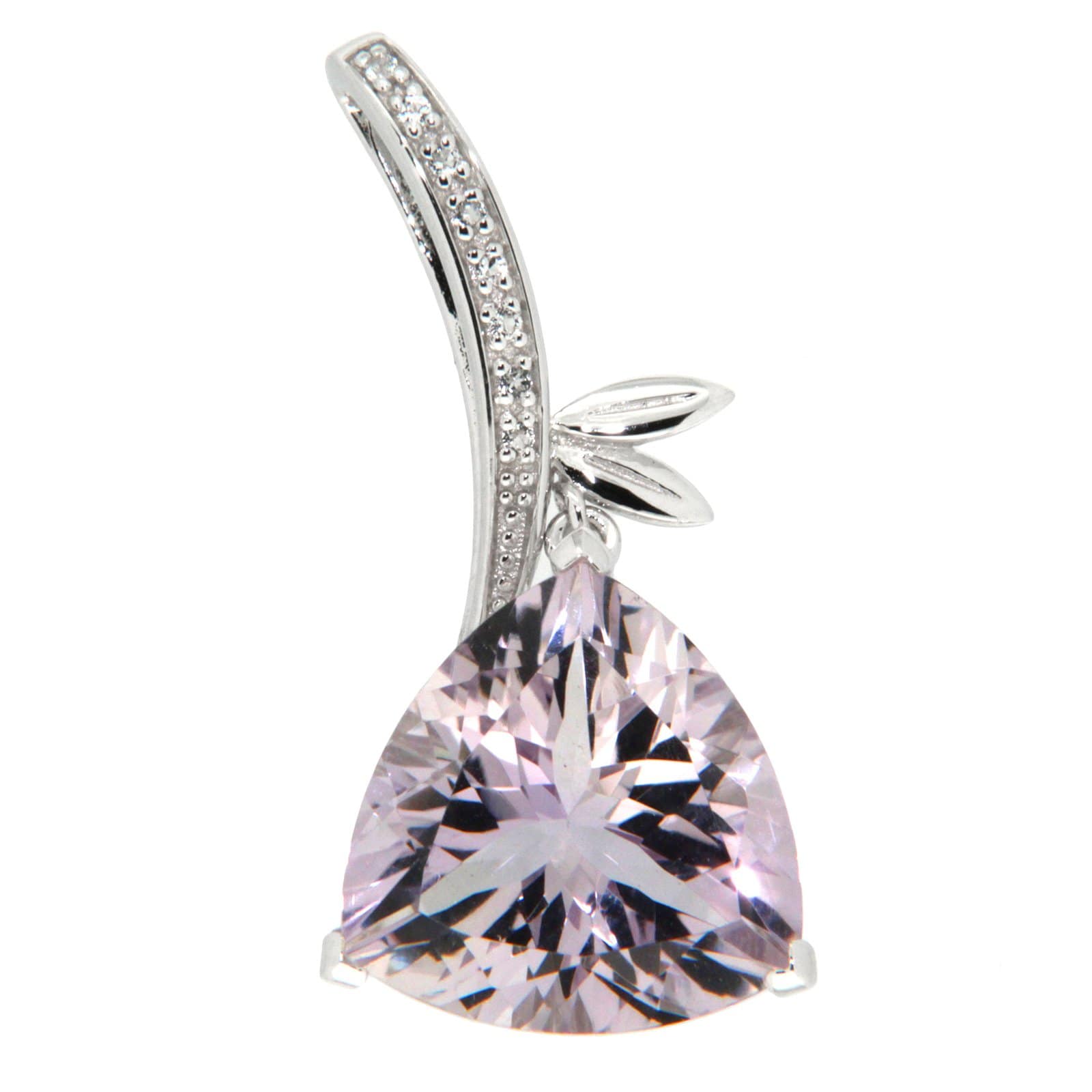 GGL Sterling Silver Rose de France Amethyst Pendant