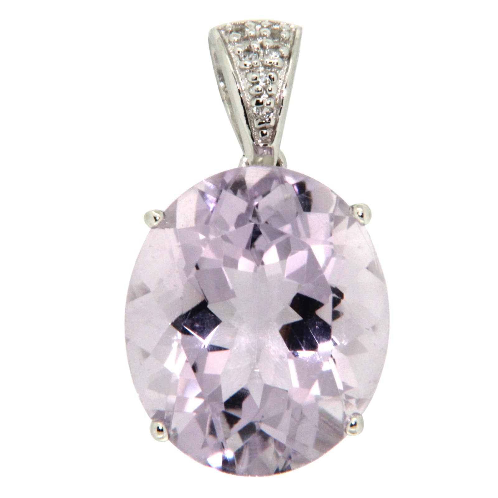 GGL Sterling Silver Rose de France Amethyst Pendant