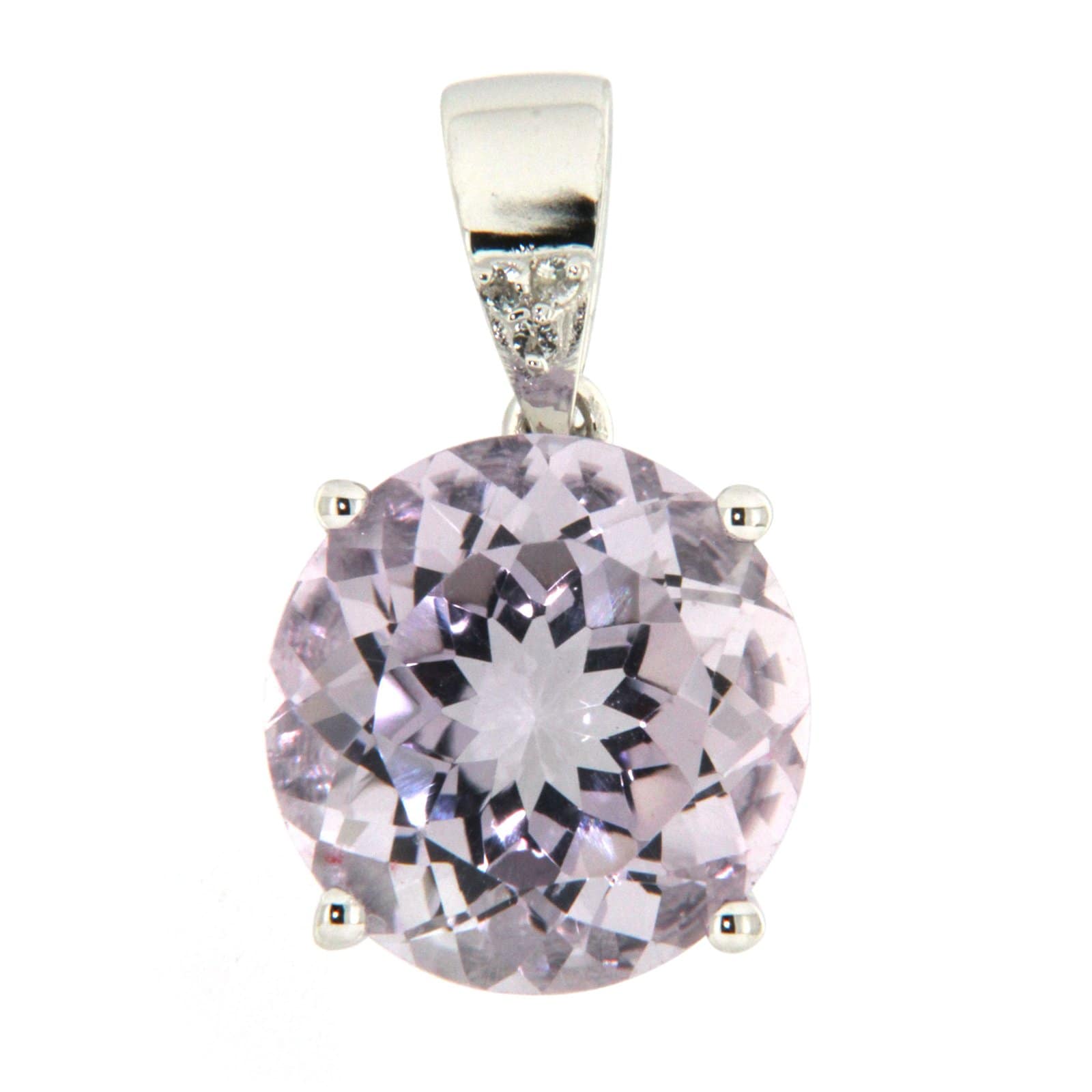 GGL Sterling Silver Rose de France Amethyst Pendant