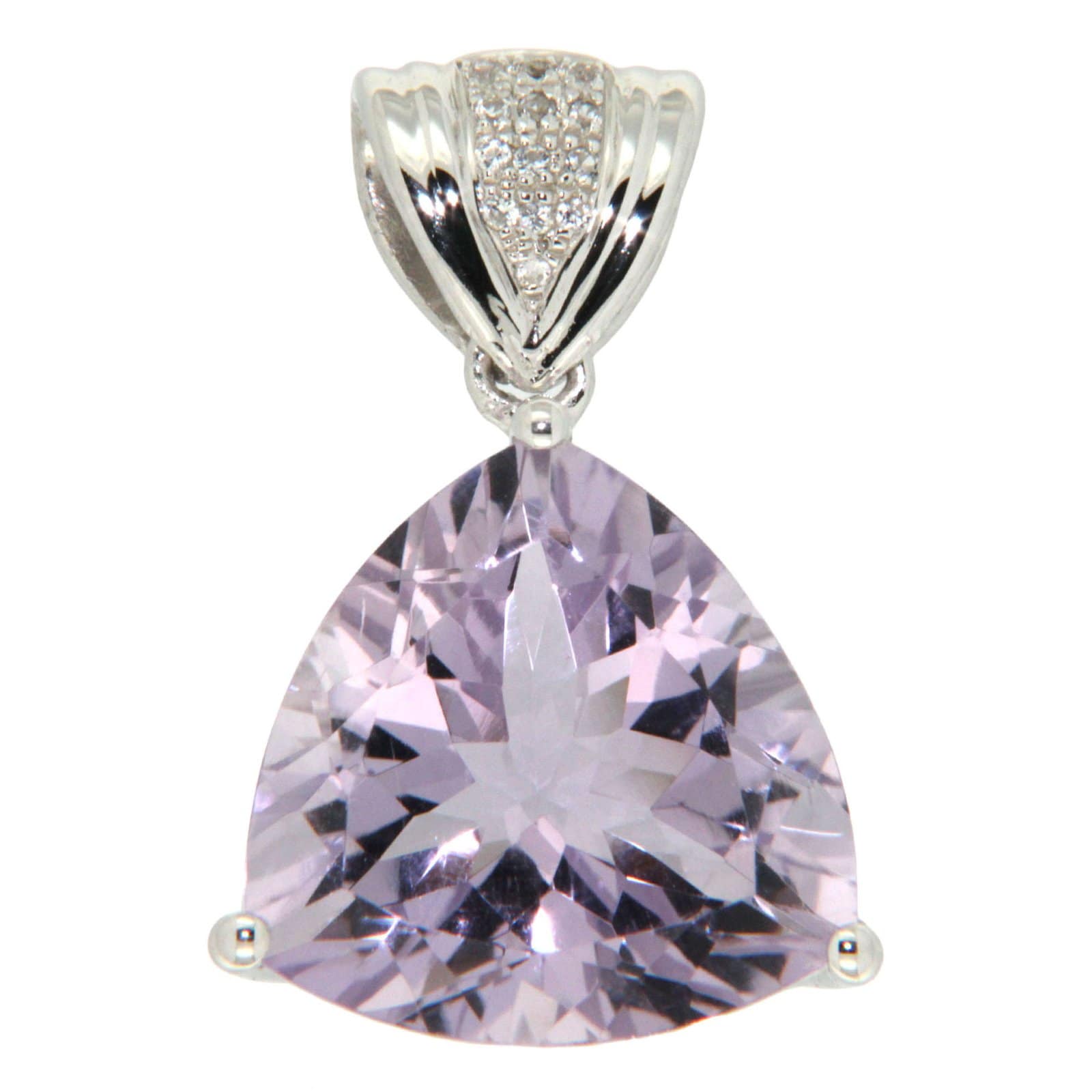 GGL Sterling Silver Rose de France Amethyst Pendant