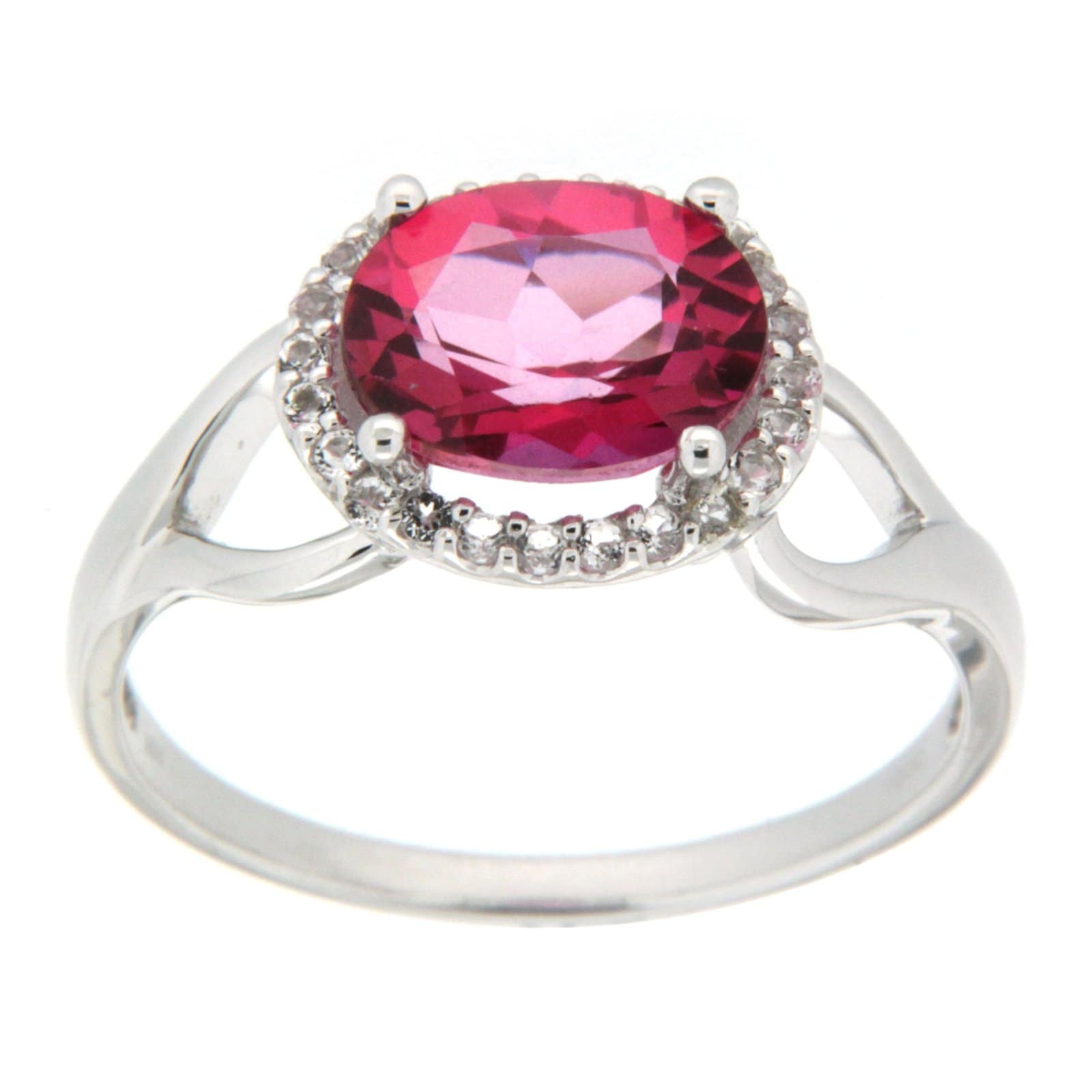 GGL Sterling Silver Pure Pink Topaz Ring