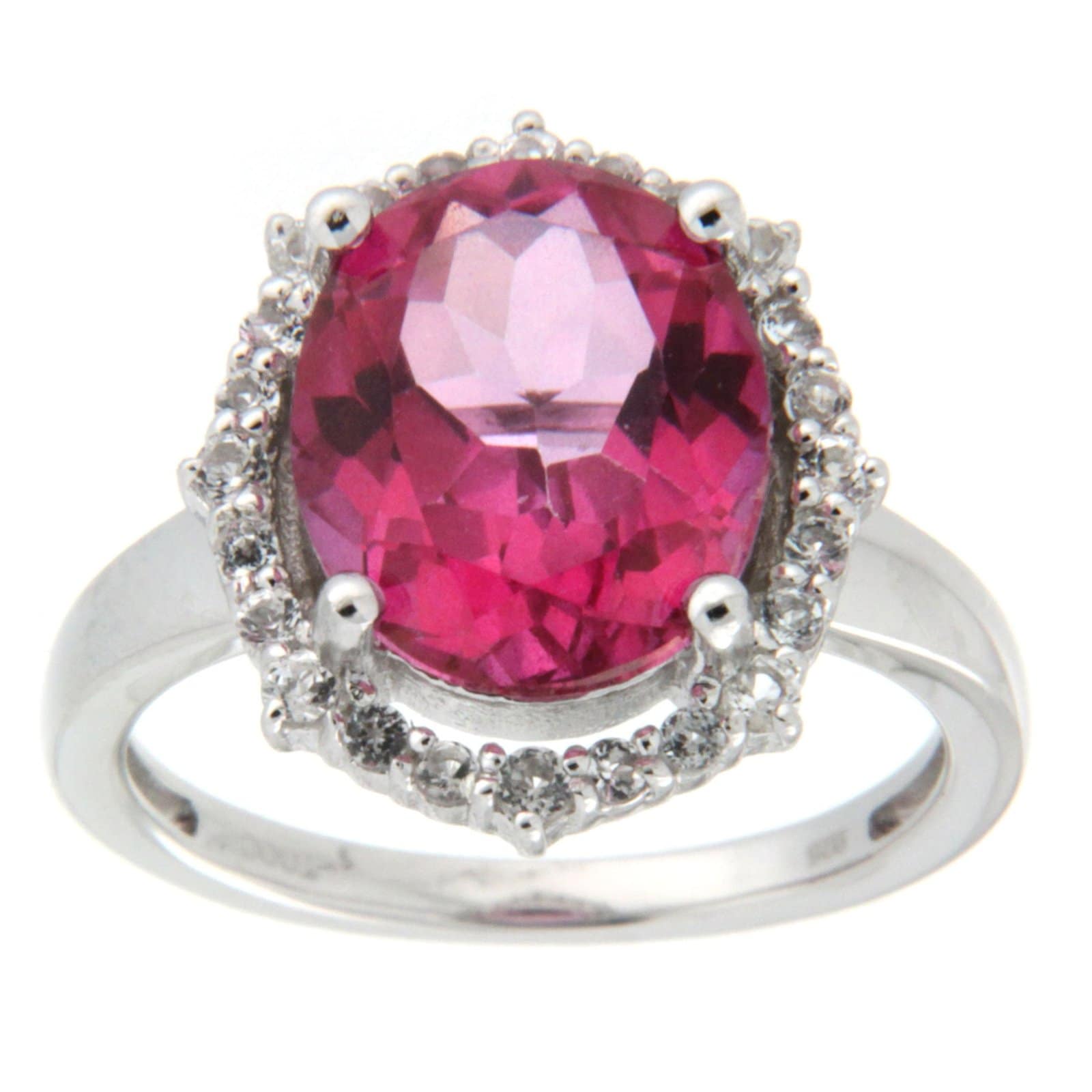 GGL Sterling Silver Pure Pink Topaz Ring