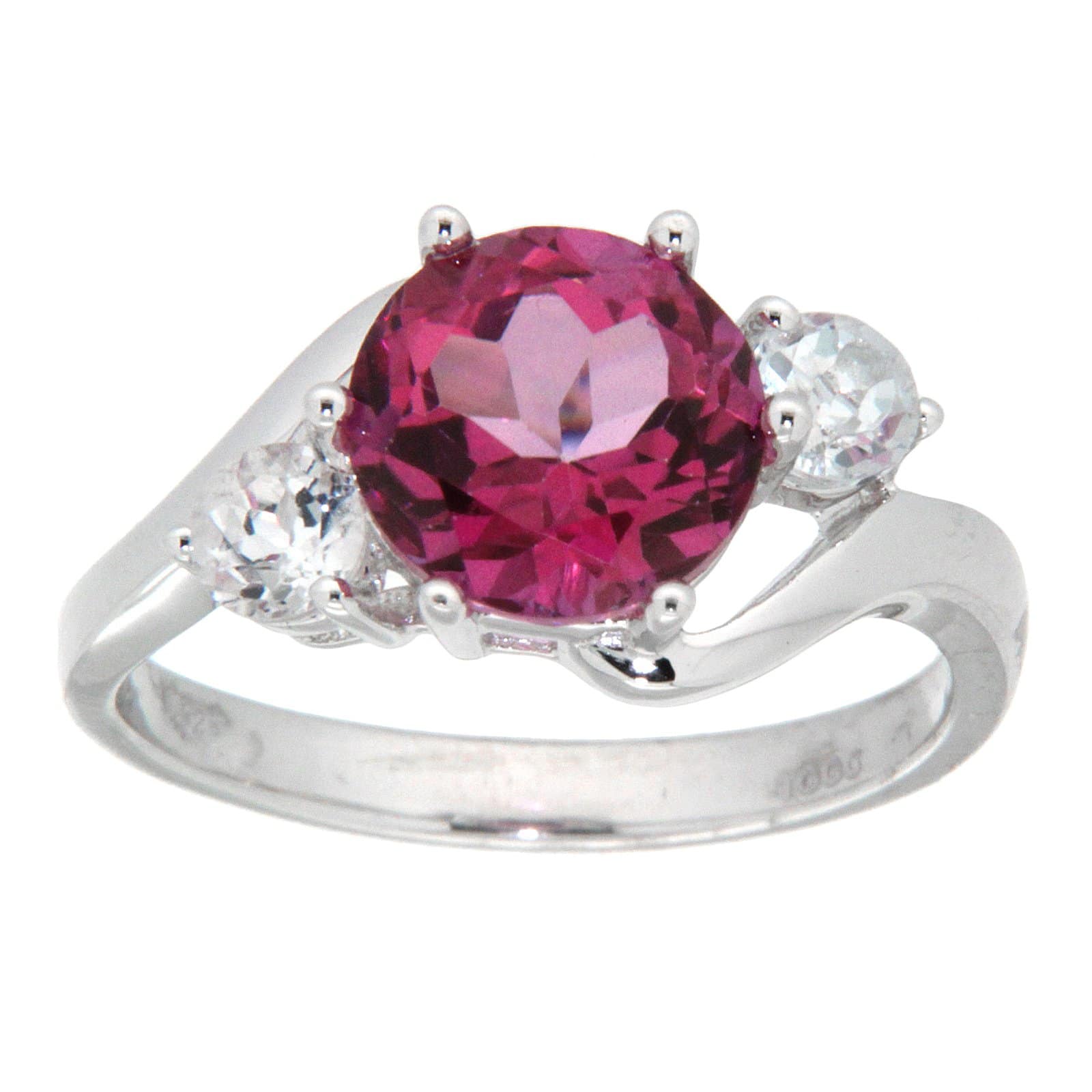 GGL Sterling Silver Pure Pink Topaz Ring