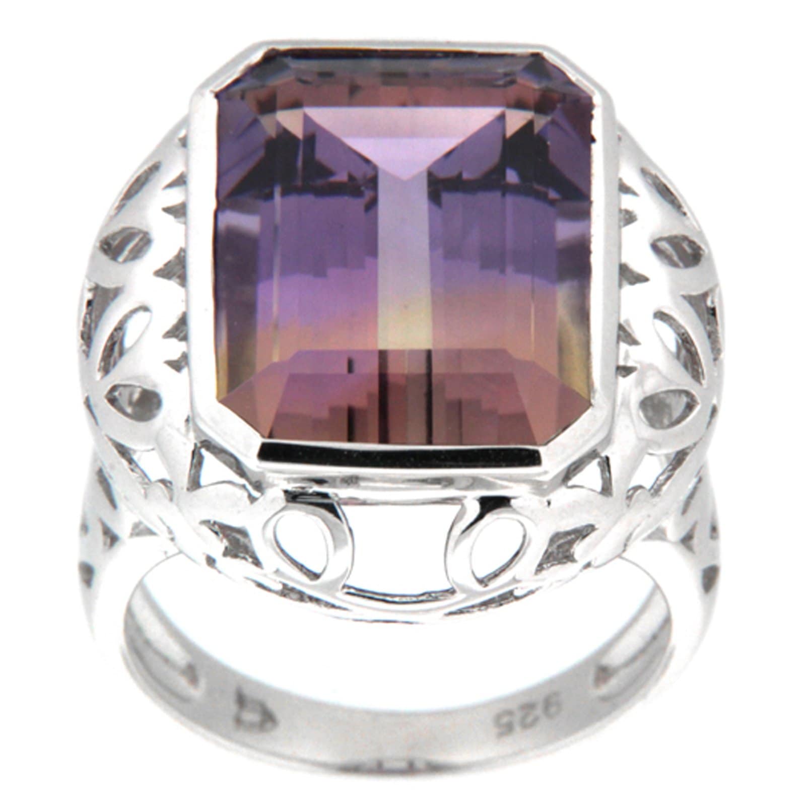 GGL Sterling Silver Bi-color Ametrine Ring