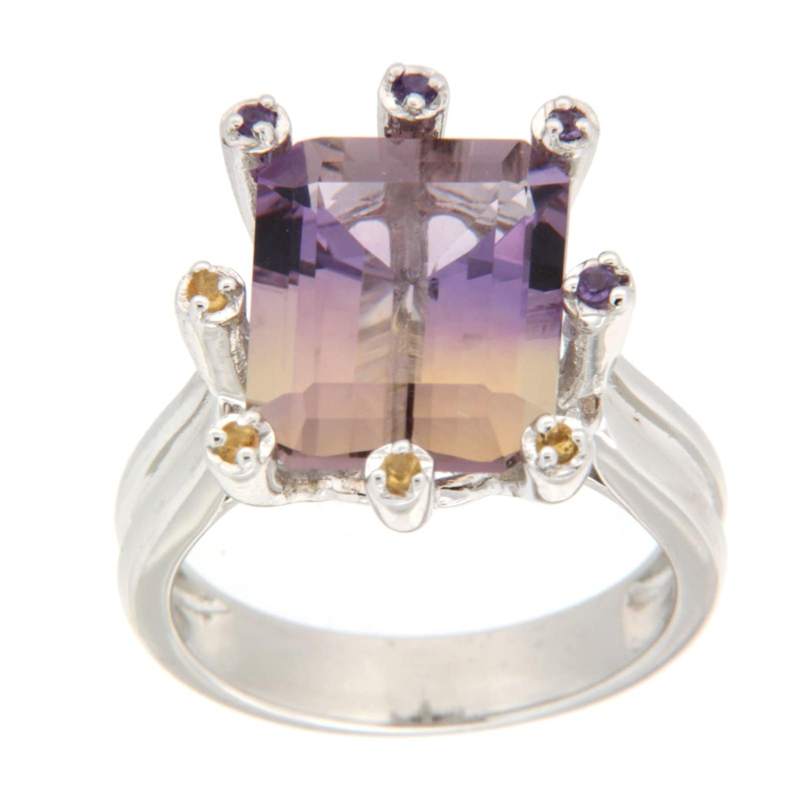GGL Sterling Silver Bi-Color Ametrine Ring