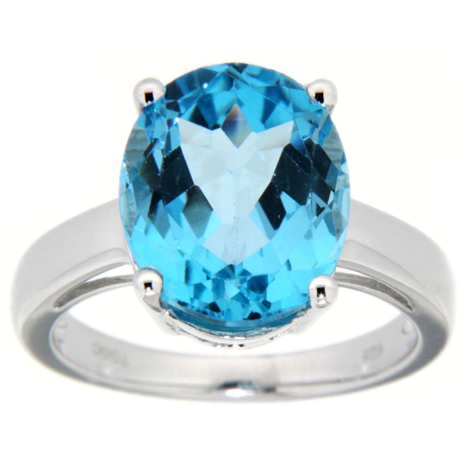 GGL Sterling Silver Swiss Blue Topaz Ring