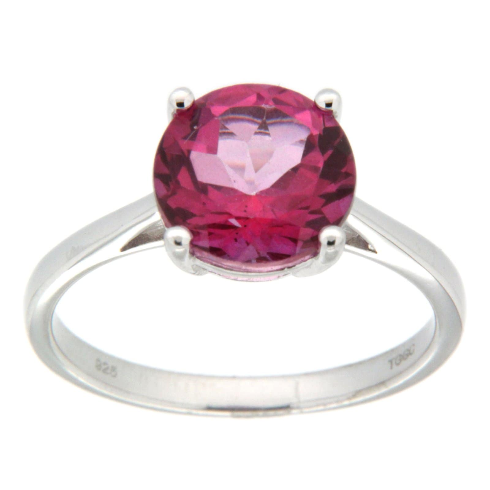 GGL Sterling Silver Pure Pink Topaz Ring