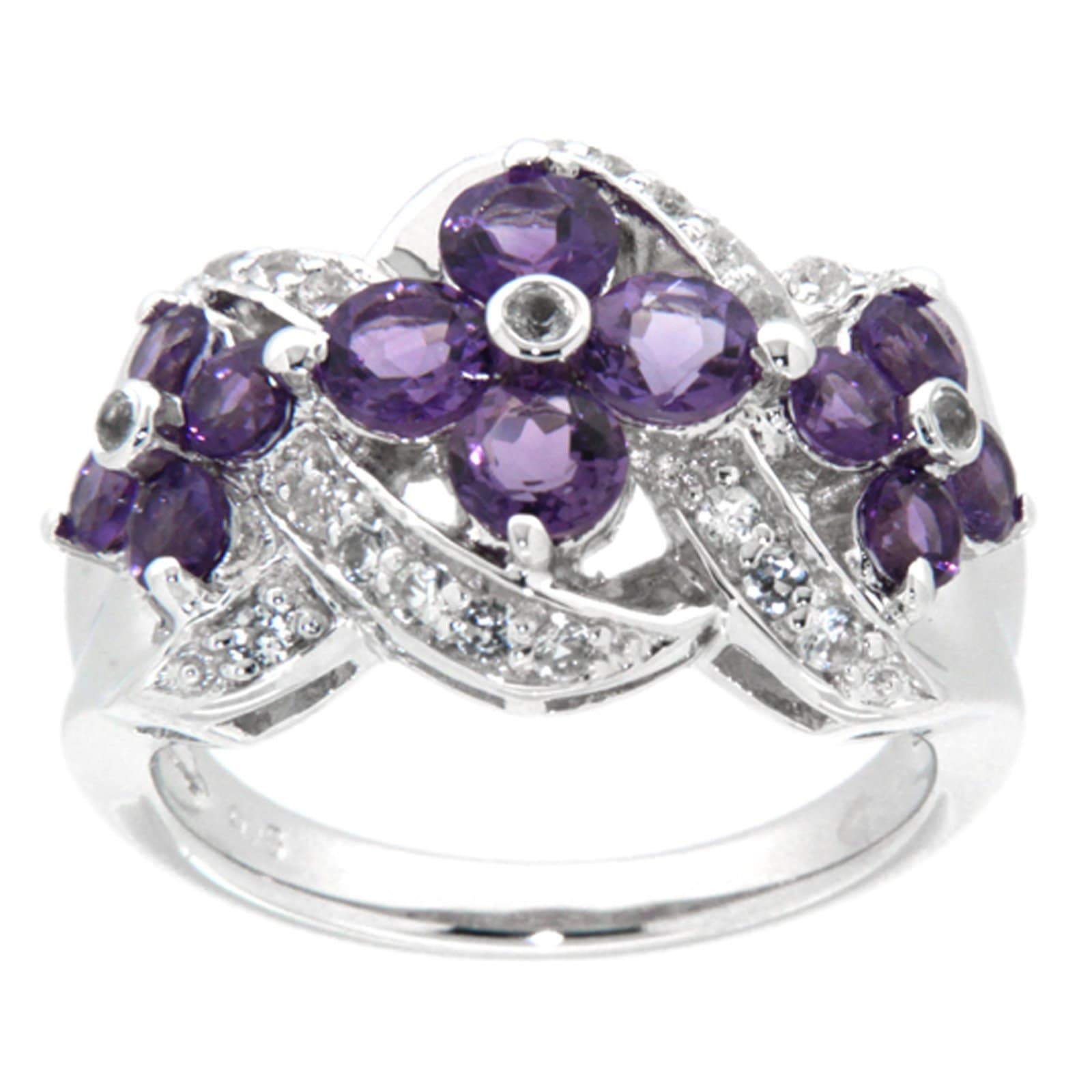 GGL Sterling Silver Amethyst Ring