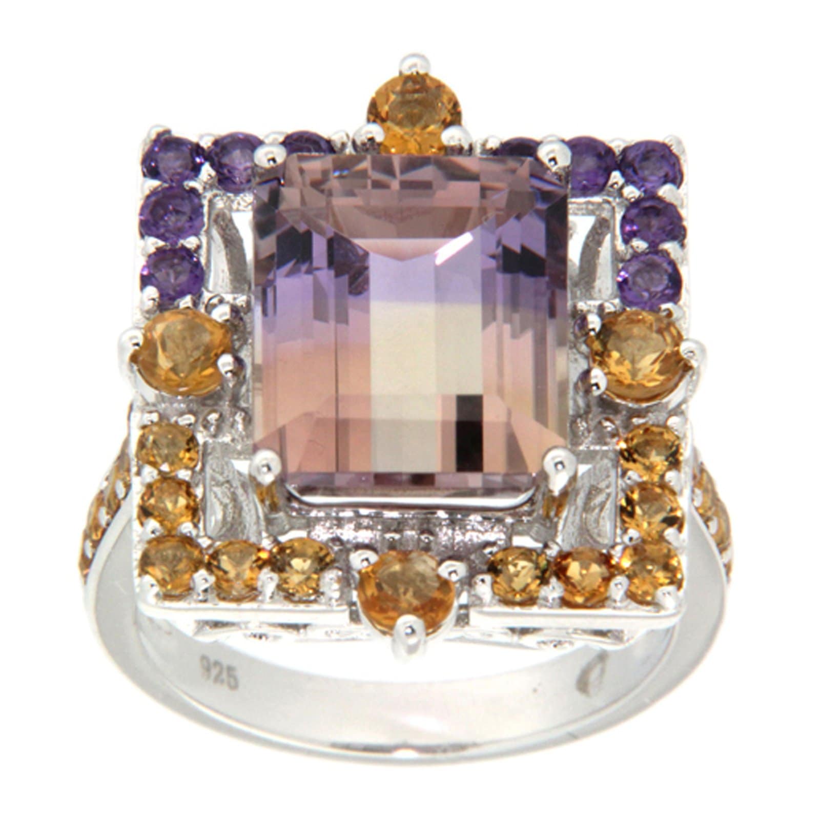 GGL Sterling Silver Bi-color Ametrine Ring