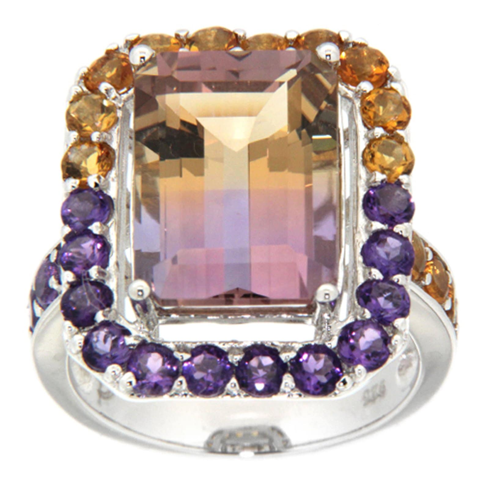 GGL Sterling Silver Bi-color Ametrine Ring
