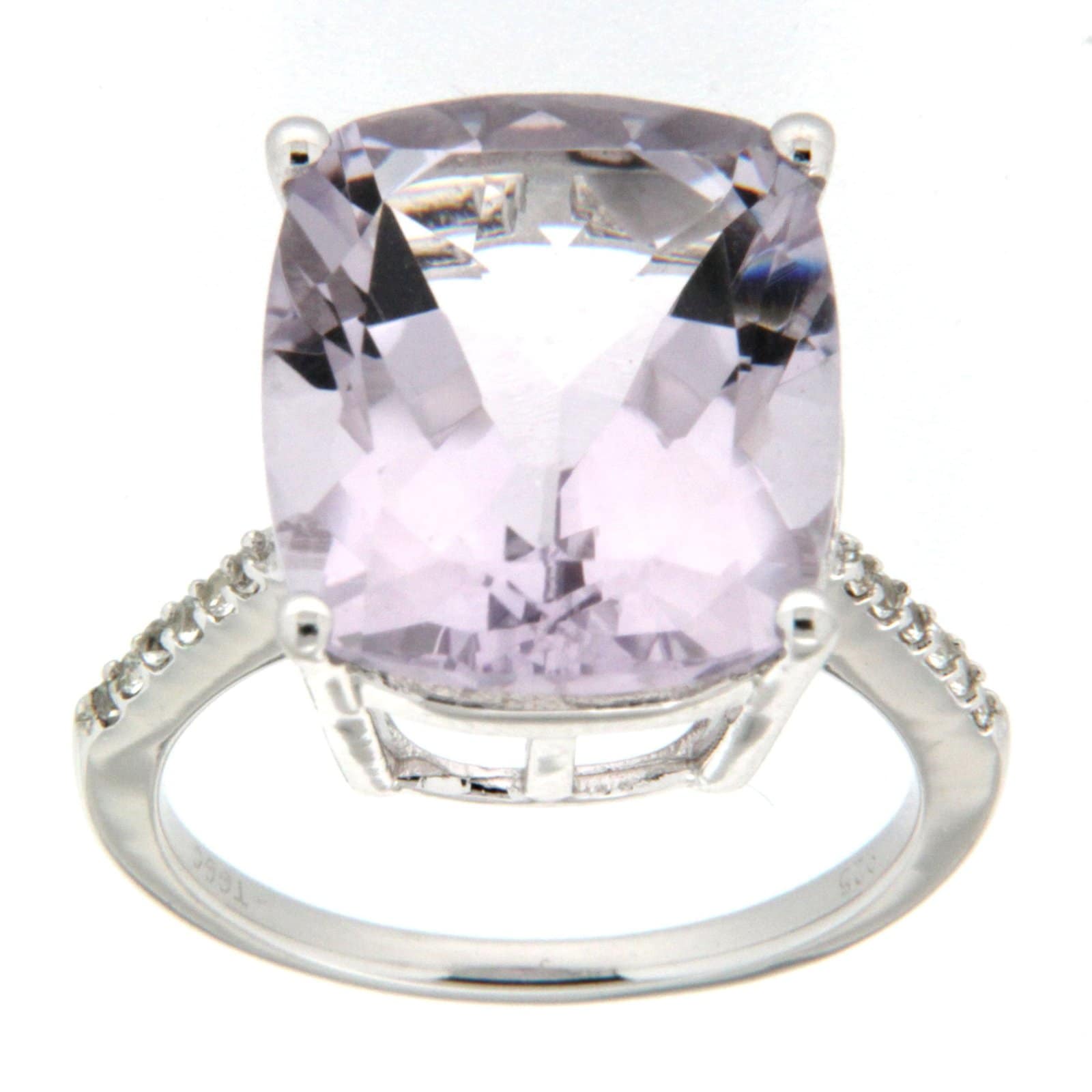 GGL Sterling Silver Rose De France Amethyst Ring