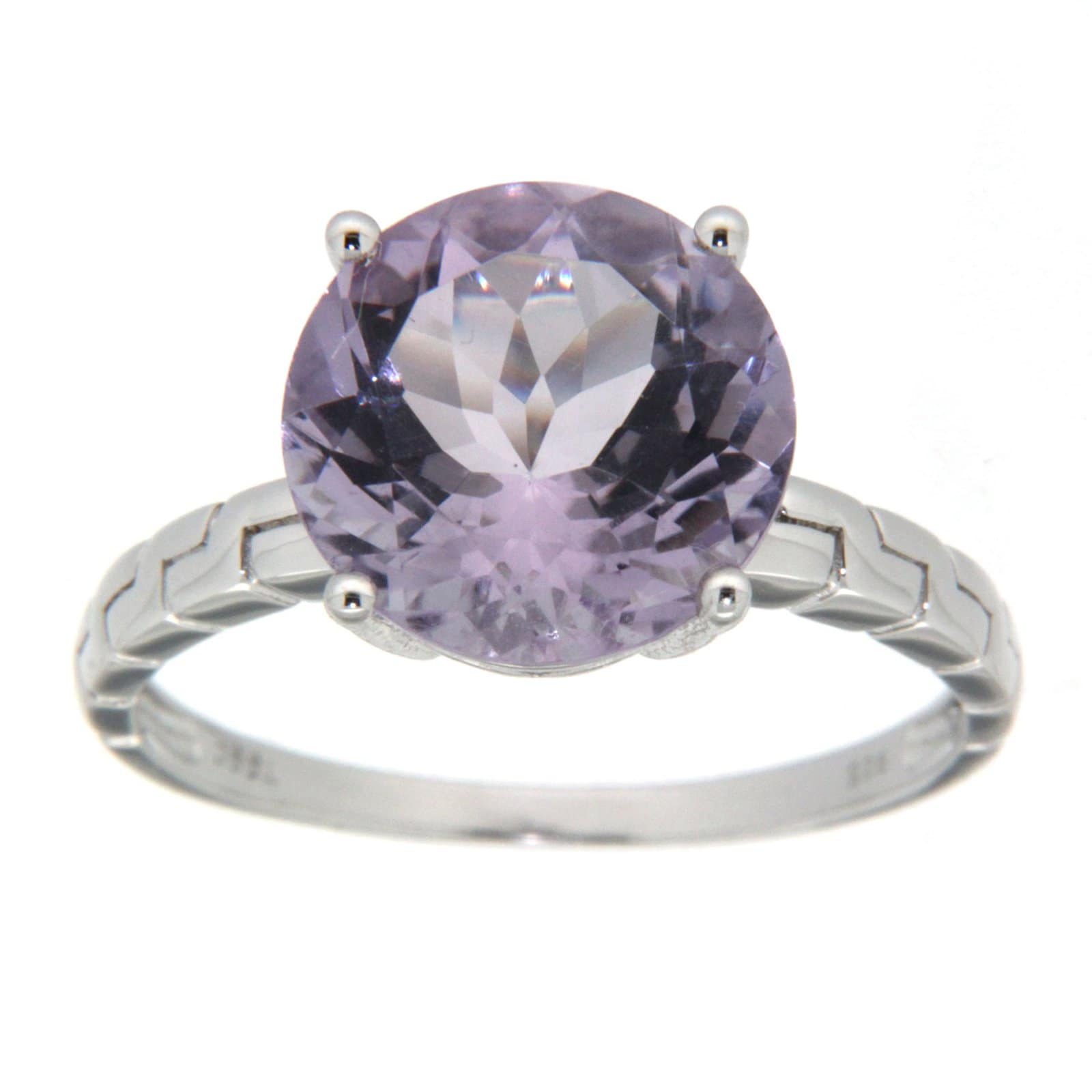 GGL Sterling Silver Rose de France Amethyst Ring